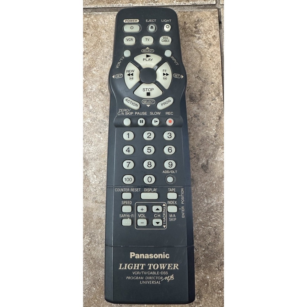 Genuine Panasonic Light Tower Universal Remote Control VSQS1596 VCR TV Cable-DSS